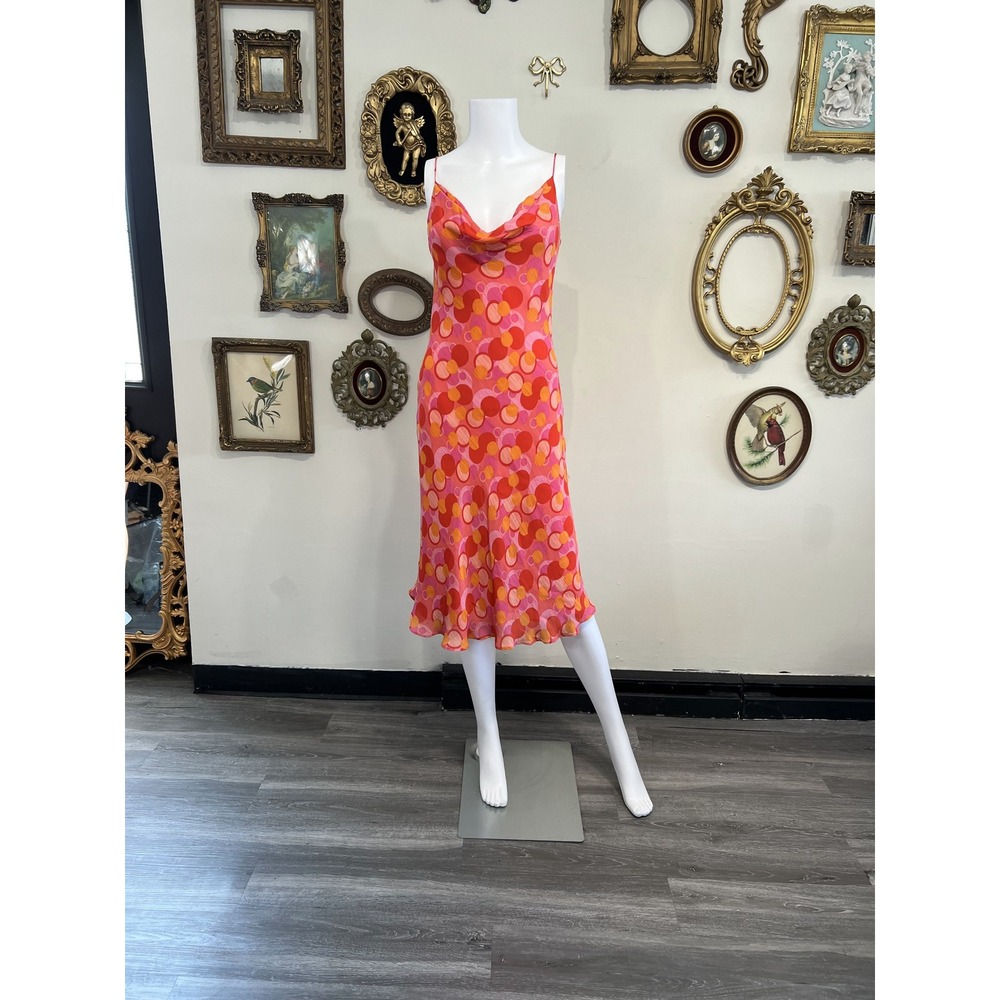 Spenser Jeremy Pink Floral Silk Flutter Sleeve Midi Dress Size 8
